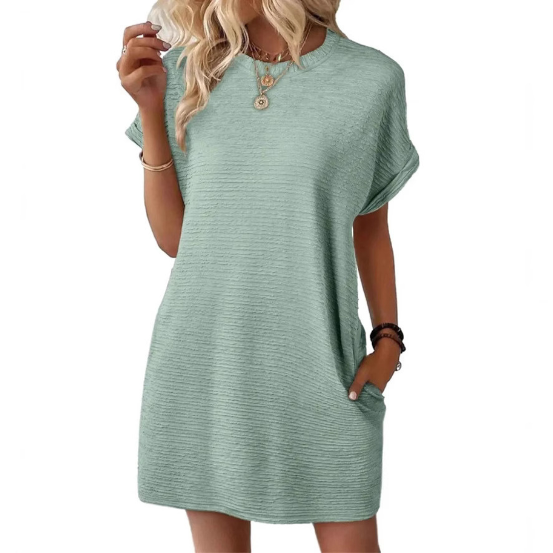 ORIANELLE – CASUAL MINIMALIST ROUND NECK SUMMER DRESS