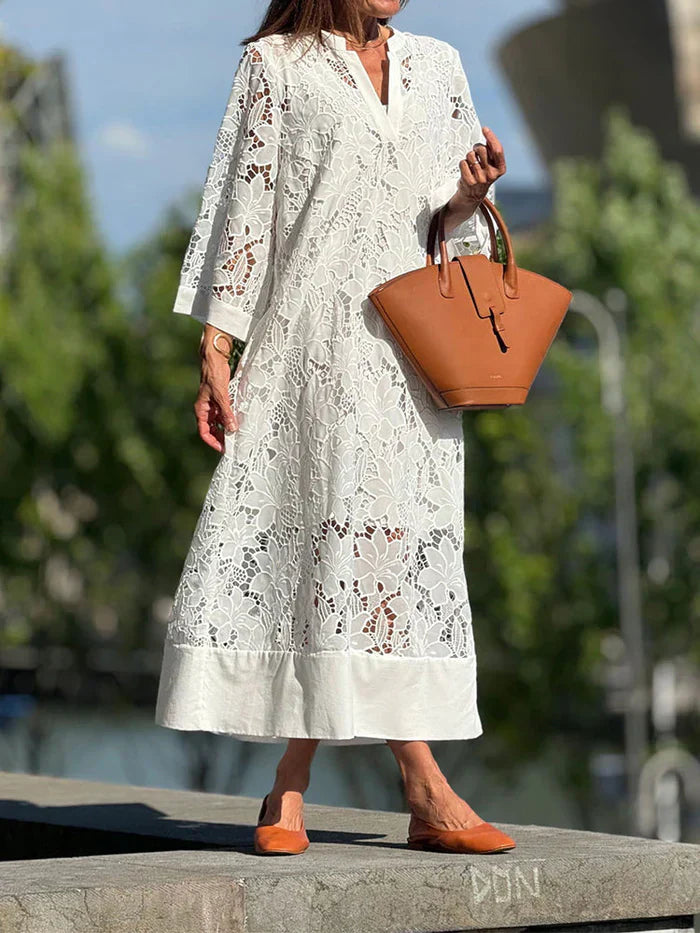 Isla | Elegant Lace White Dress