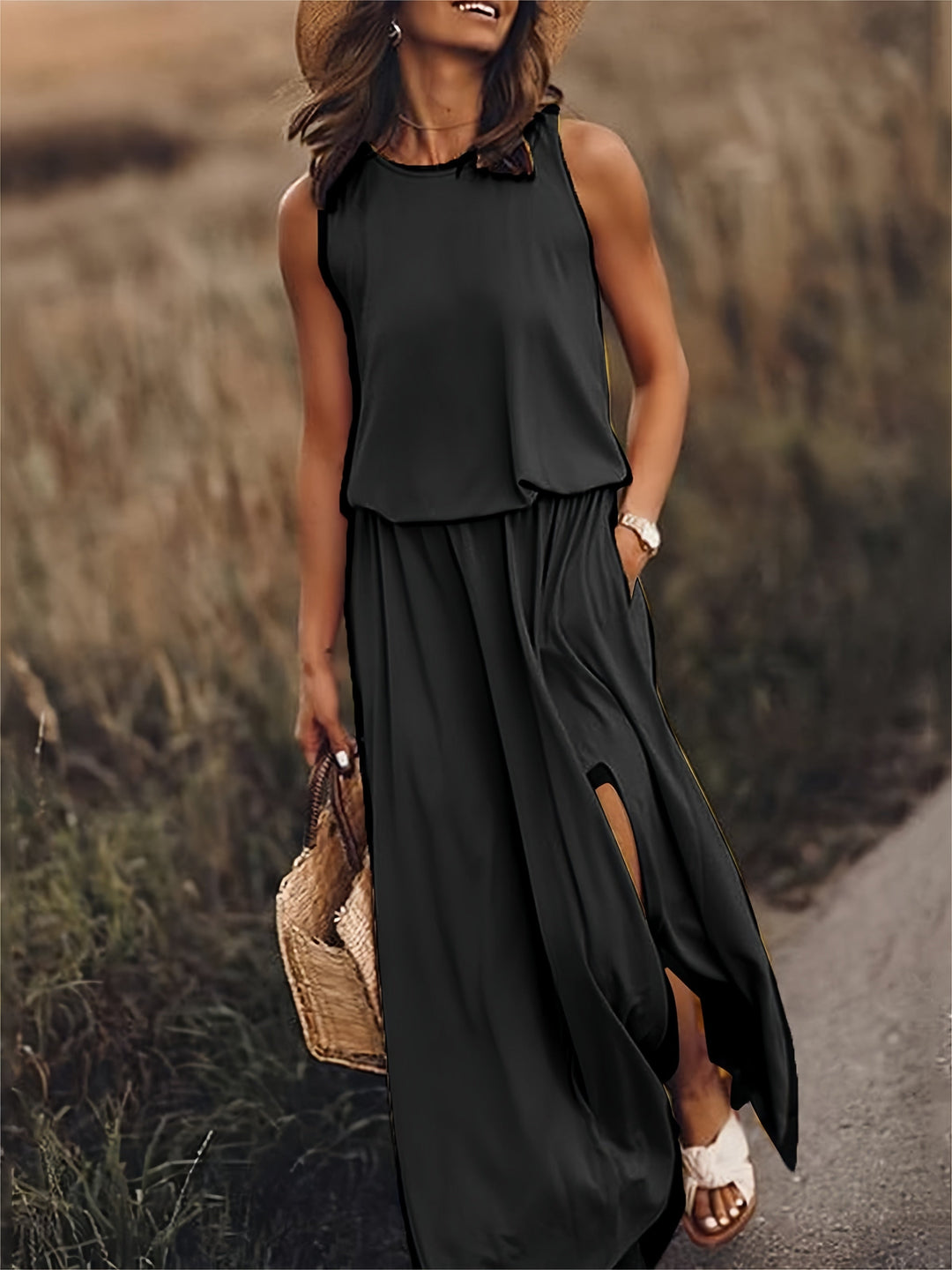 ROSALIA – SLEEVELESS FLOOR LENGTH DRESS