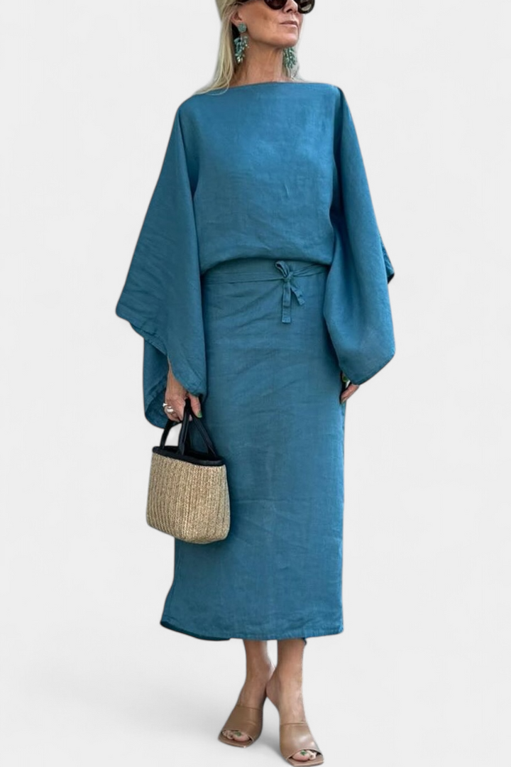 ZAYANA – STYLISH LINEN & COTTON KIMONO DRESS