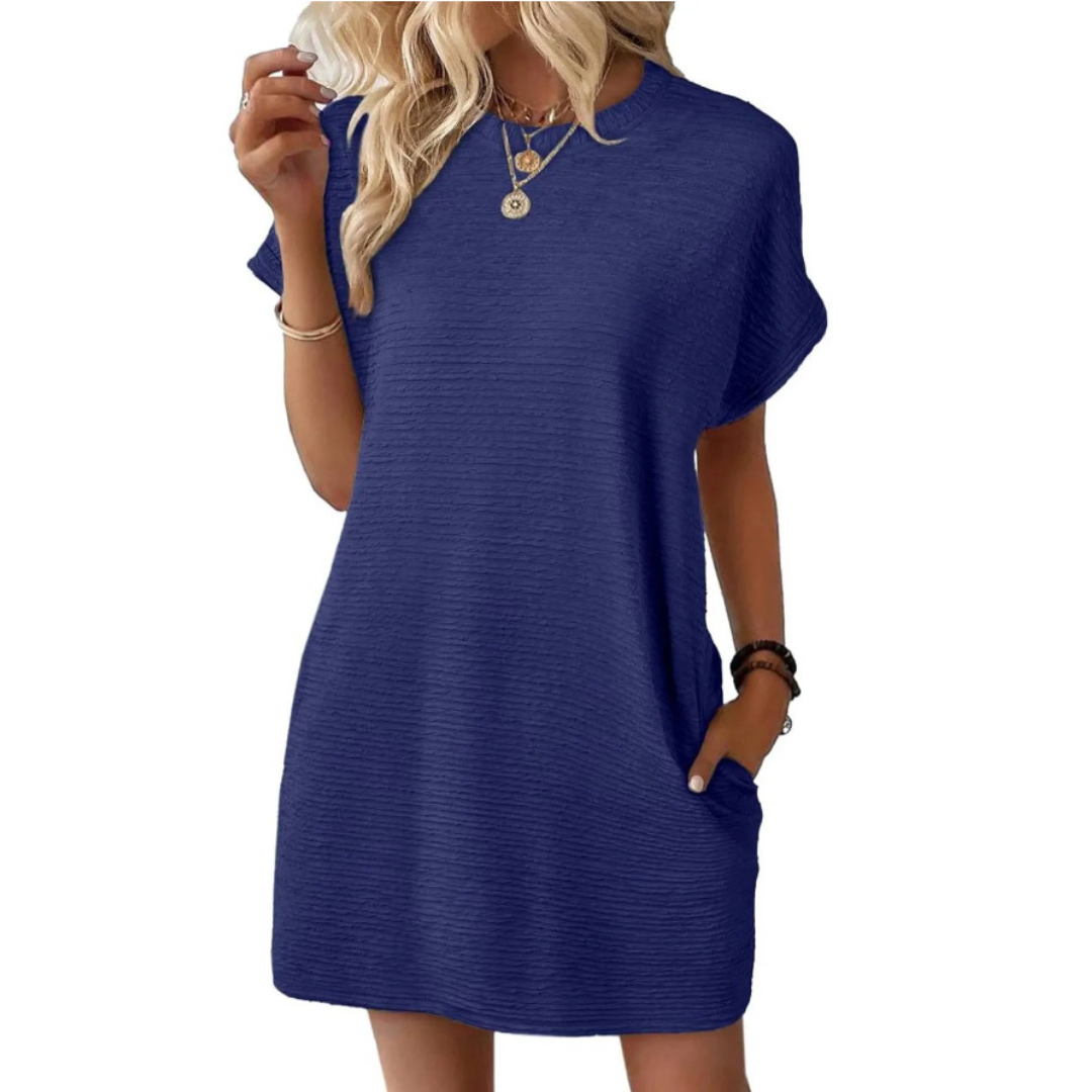 ORIANELLE – CASUAL MINIMALIST ROUND NECK SUMMER DRESS