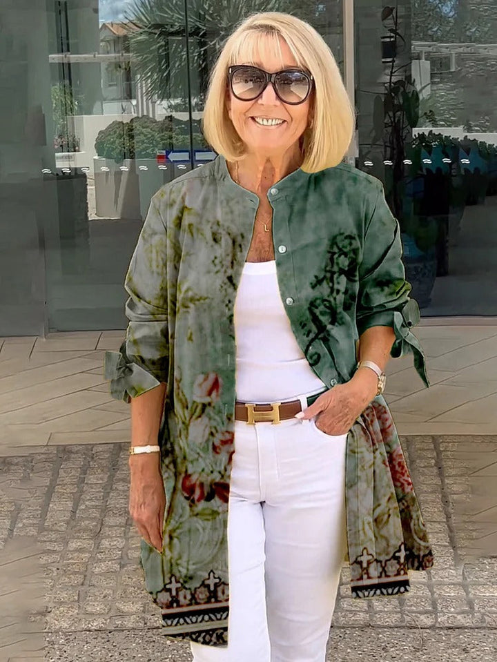 FIORA – BOW SLEEVE PRINTED COTTON JACKET