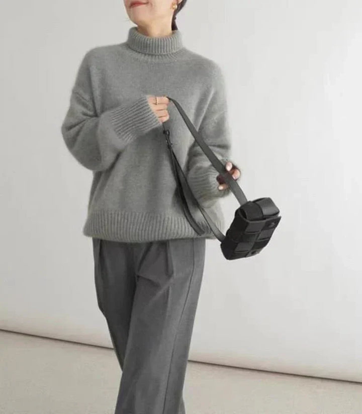 Kayla - High Collar Loose Knitted Sweater