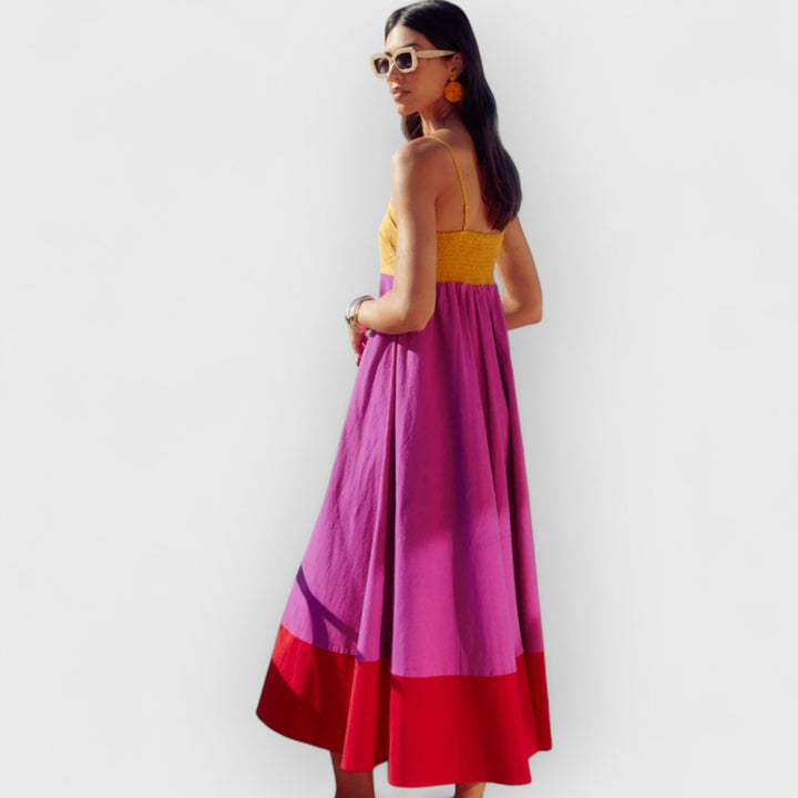 SORYNNA – COLORBLOCK STRAPPY SUMMER DRESS