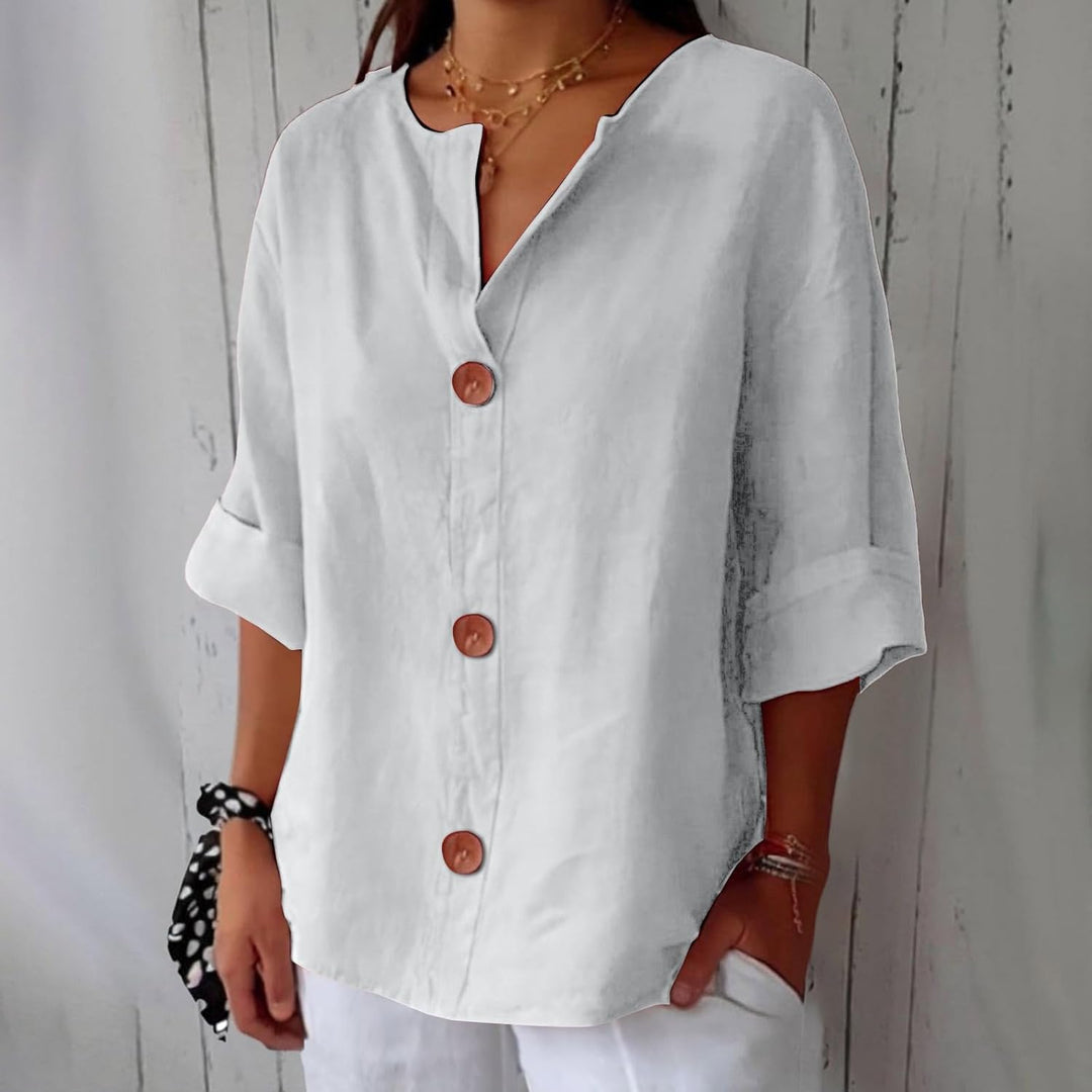 VERLISSE – BUTTON-FRONT BLOUSE