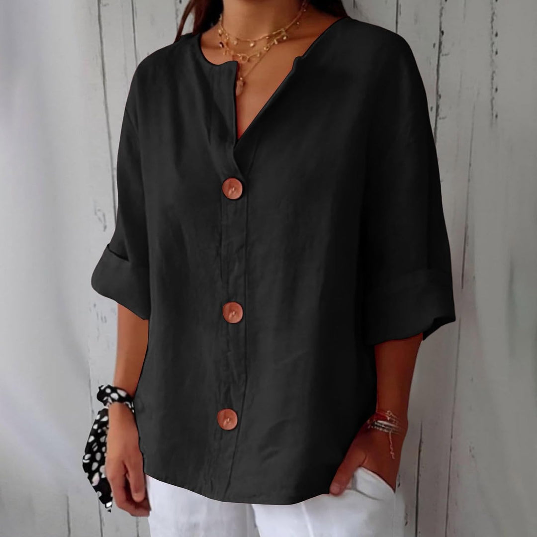 VERLISSE – BUTTON-FRONT BLOUSE