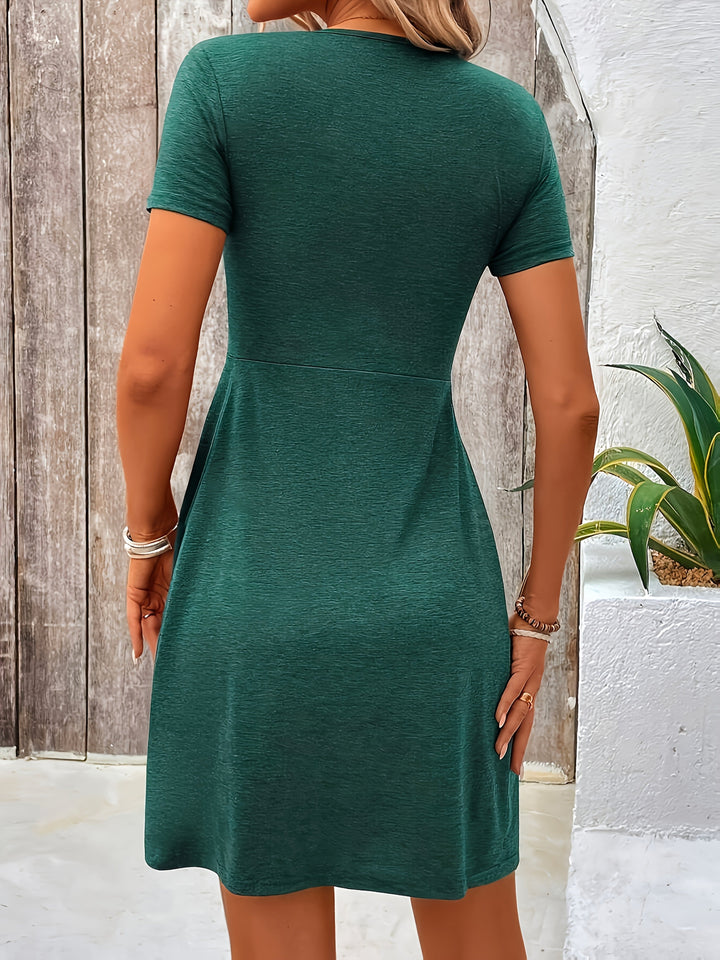 Feliz - Chic Twist Front V-Neck Dress