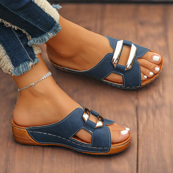 Capri Buckle Slide Sandals