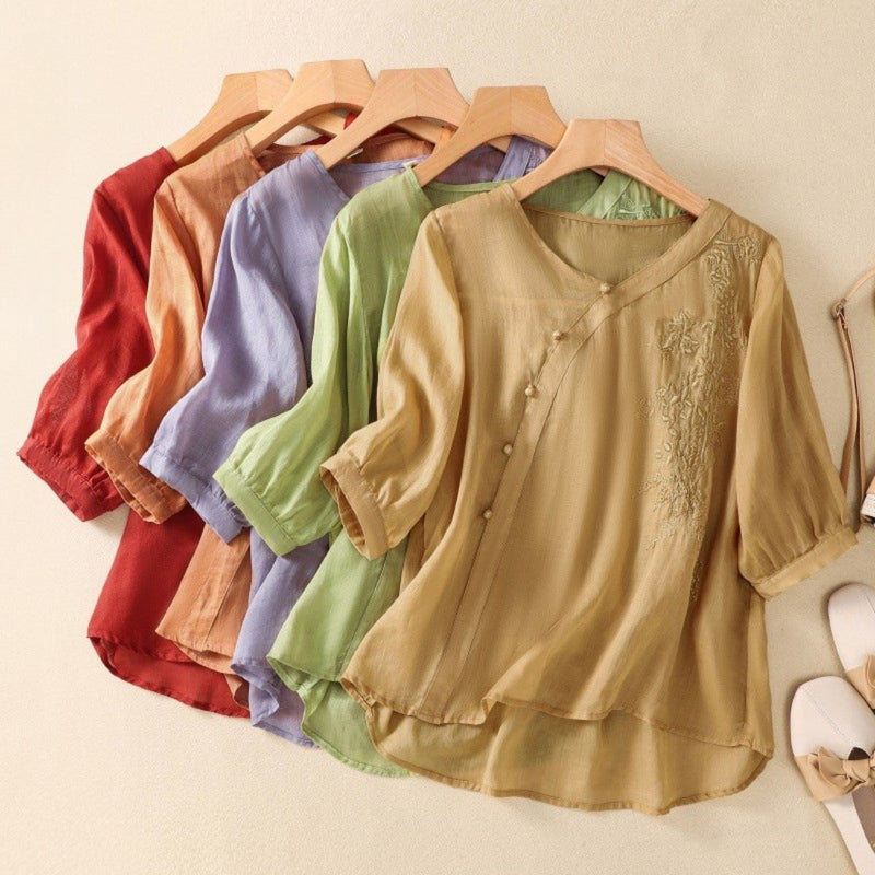 Stella- Asymmetrical Button Tunic