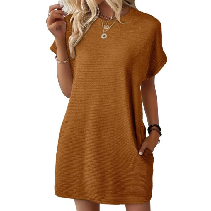 ORIANELLE – CASUAL MINIMALIST ROUND NECK SUMMER DRESS