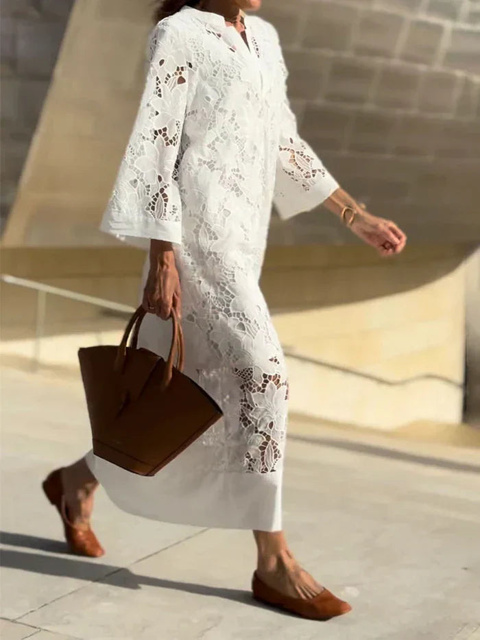 ALINA – ELEGANT LACE WHITE DRESS