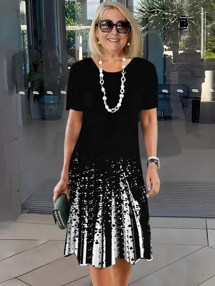 Rosara - Comfortable Loose Printed Medium Dress