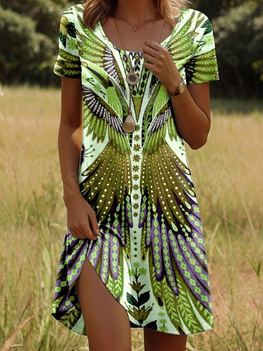 ARAVYNNE – TRENDY ETHNIC-PRINTED SUMMER DRESS