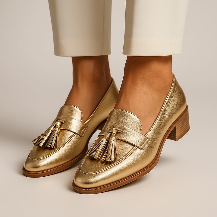 VAESSA – ELEGANT GOLD TASSEL LOAFERS