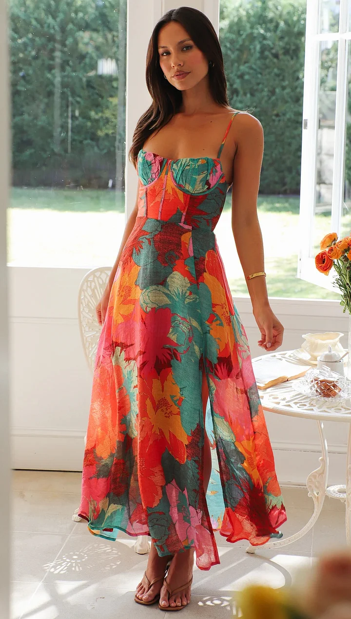 SCARLETT – TROPICAL FLORAL MAXI DRESS