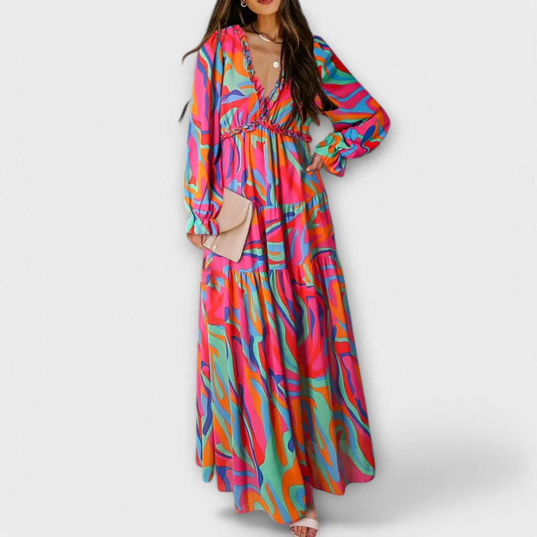 MIRAVELLE – ELEGANT FLORAL MAXI DRESS