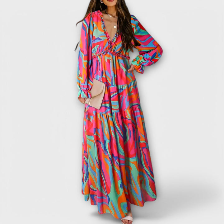 MIRAVELLE – ELEGANT FLORAL MAXI DRESS