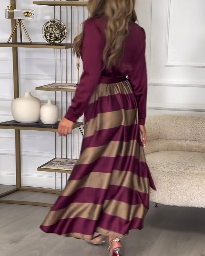 Ariana - Striped Elegance Dress
