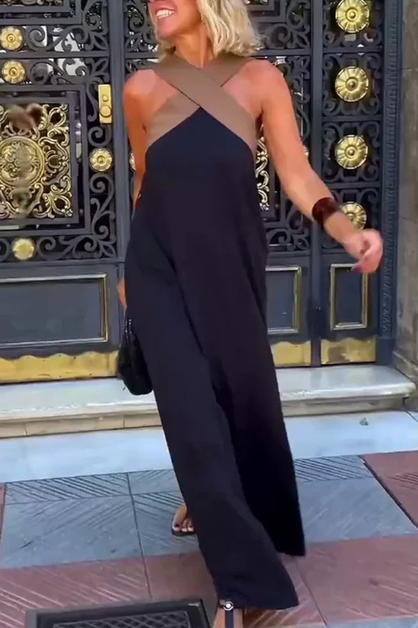 CARYS – WOMEN'S CROSS BACKLESS SLEEVELESS DRESS