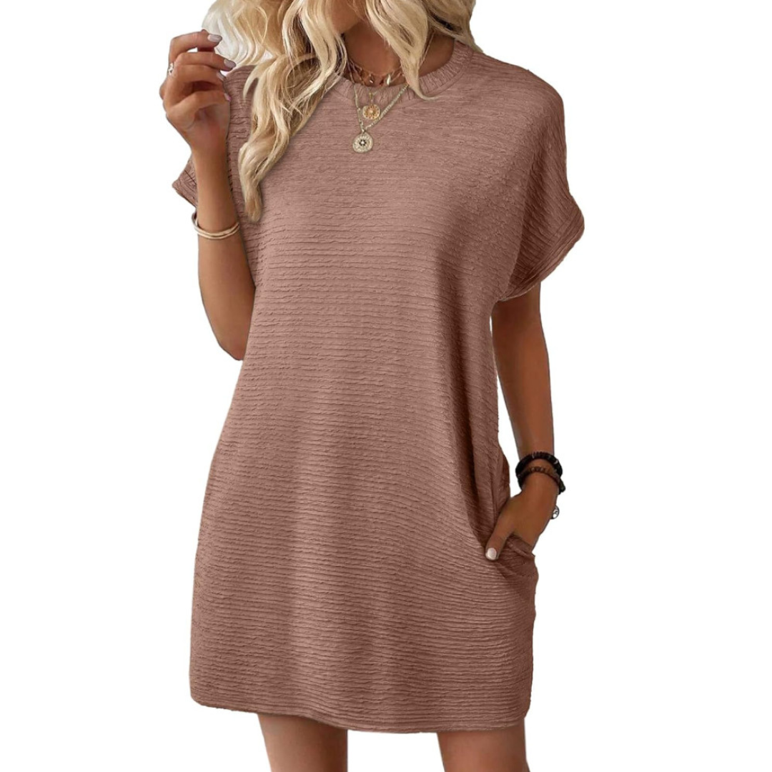 ORIANELLE – CASUAL MINIMALIST ROUND NECK SUMMER DRESS