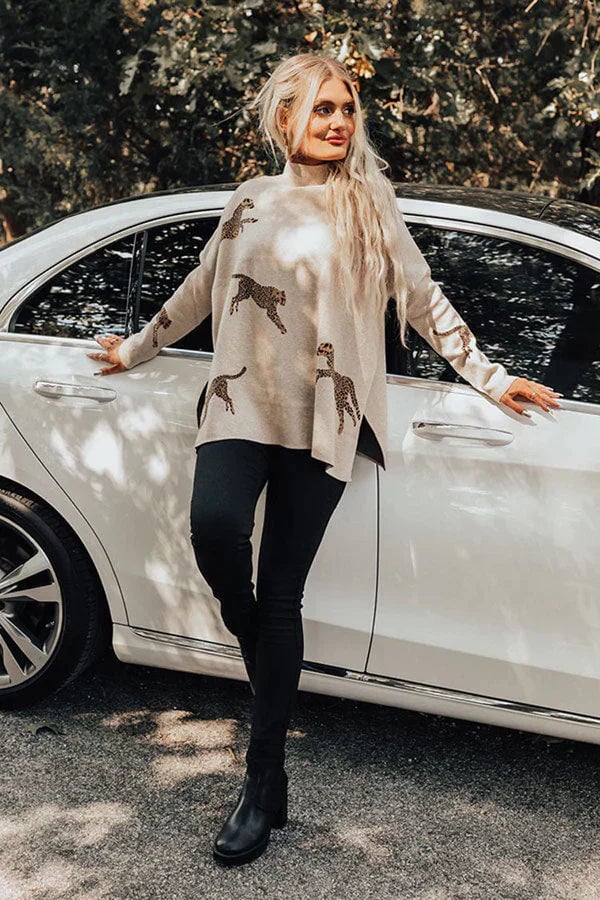 VIDA – CASUAL VINTAGE TIGER & LEOPARD PRINT TOP