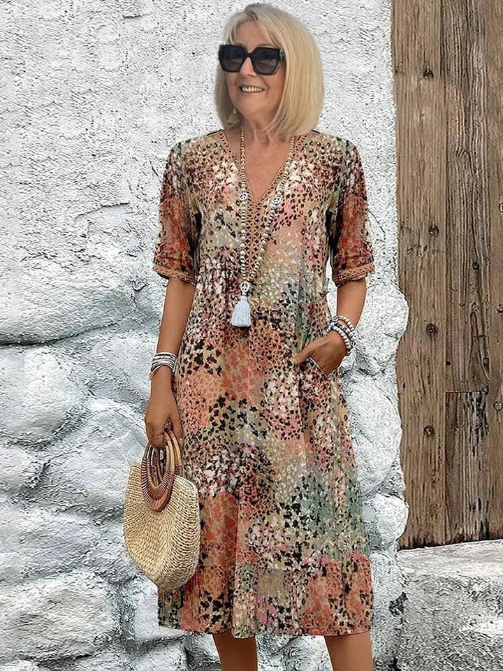NYXIE – LEOPARD LACE V-NECK SUMMER DRESS