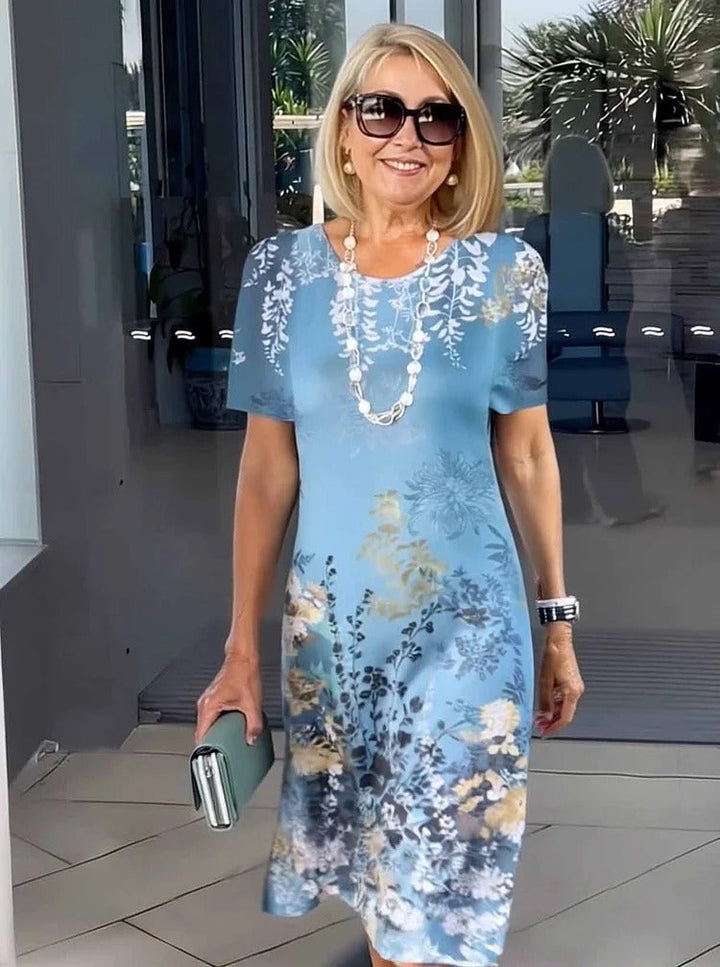 Rosara - Comfortable Loose Printed Medium Dress