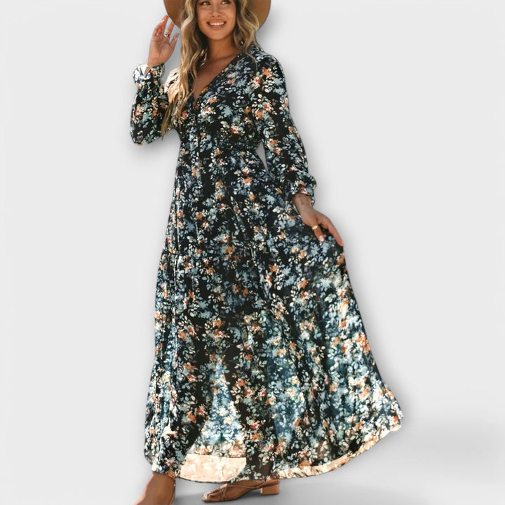 MIRAVELLE – ELEGANT FLORAL MAXI DRESS