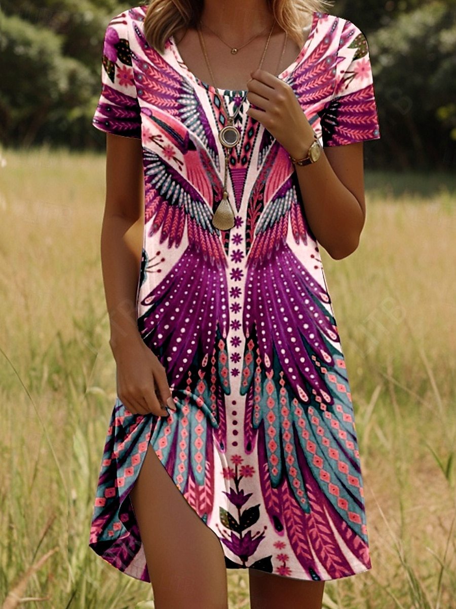 ARAVYNNE – TRENDY ETHNIC-PRINTED SUMMER DRESS