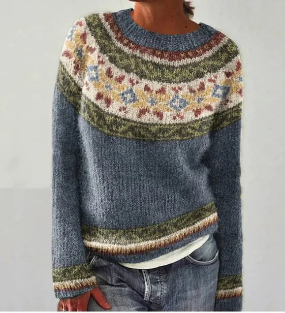 Lexi - Retro Nordic Pattern Fall Sweater