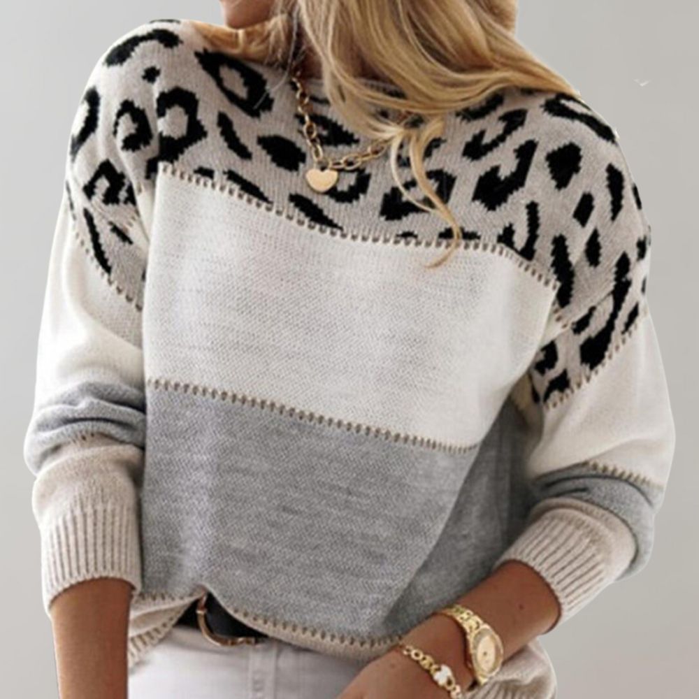EZRA – LEOPARD PRINT CASUAL SWEATER