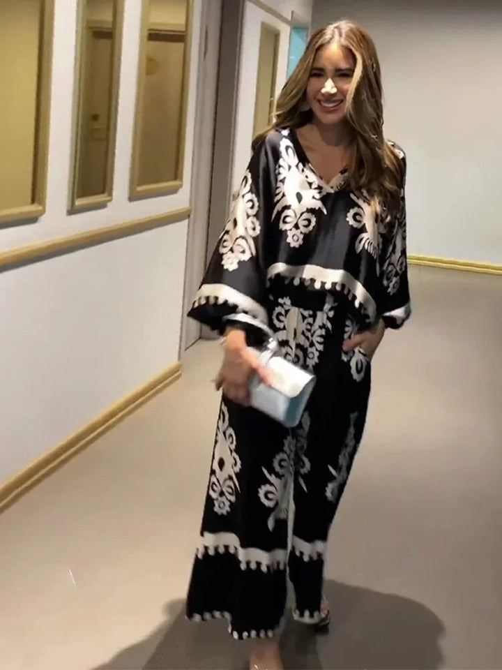 LILAC – IRREGULAR PRINT TROUSERS SUIT