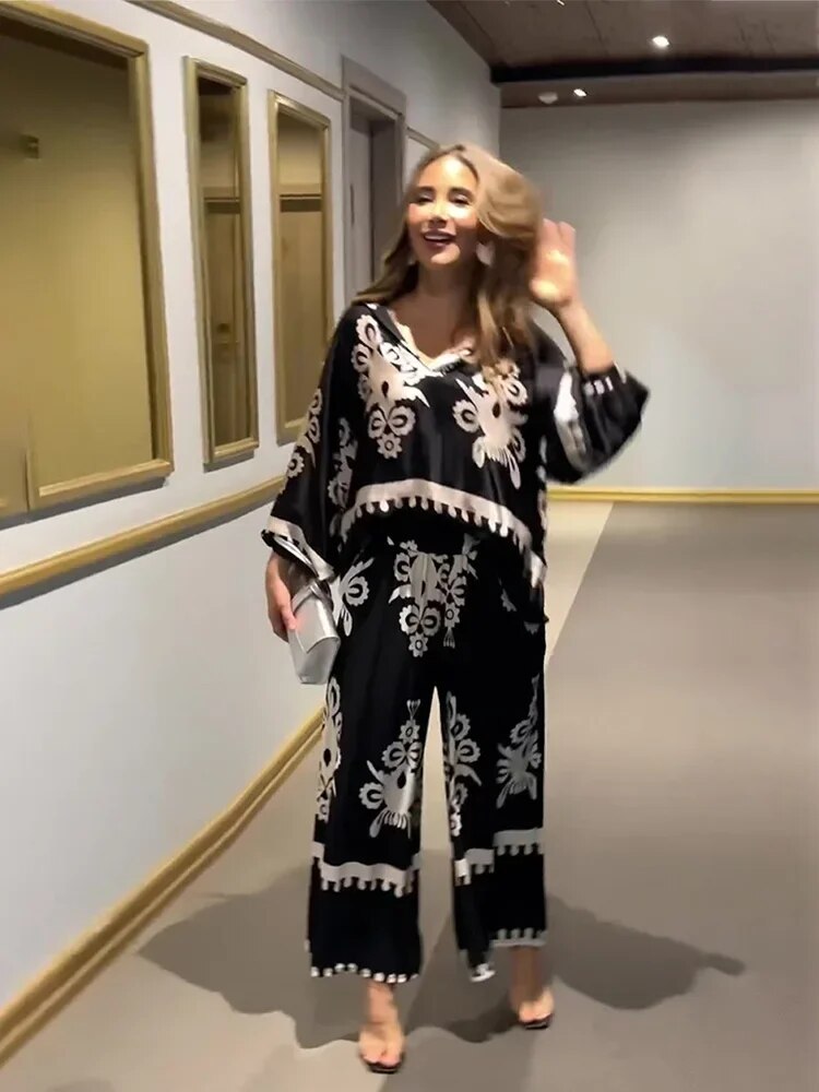 LILAC – IRREGULAR PRINT TROUSERS SUIT