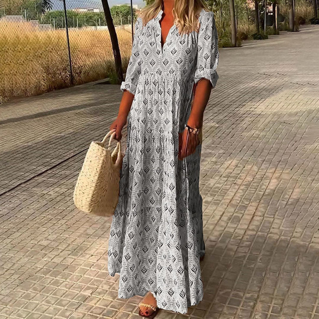 Kadence - Boho Print Long Sleeve Dress
