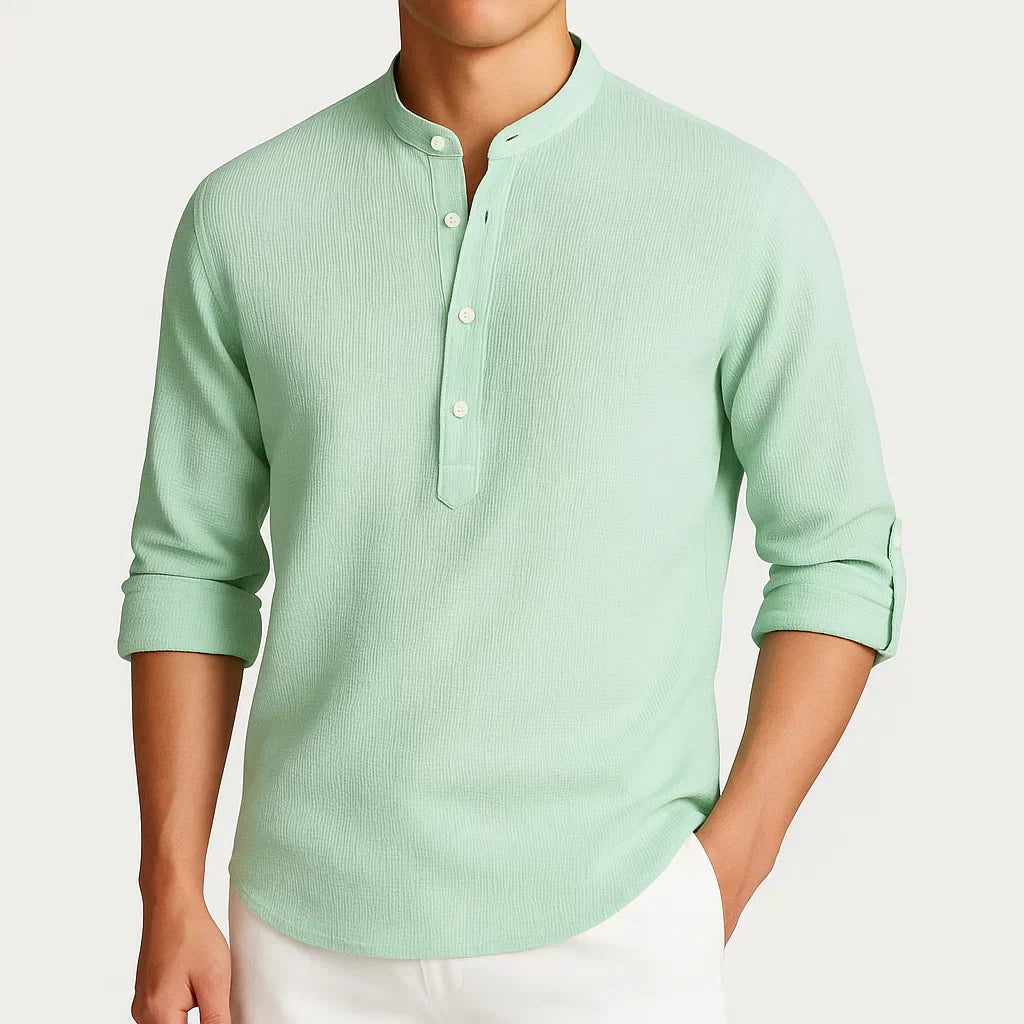 AMELAIRIS – COTTON STAND COLLAR SHIRT