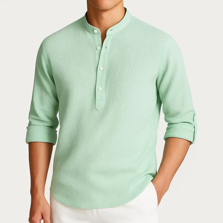 AMELAIRIS – COTTON STAND COLLAR SHIRT