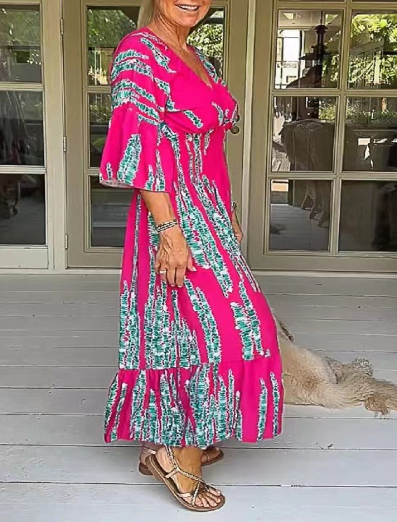 MAELIE – TIE-DYE PRINTED SUMMER DRESS