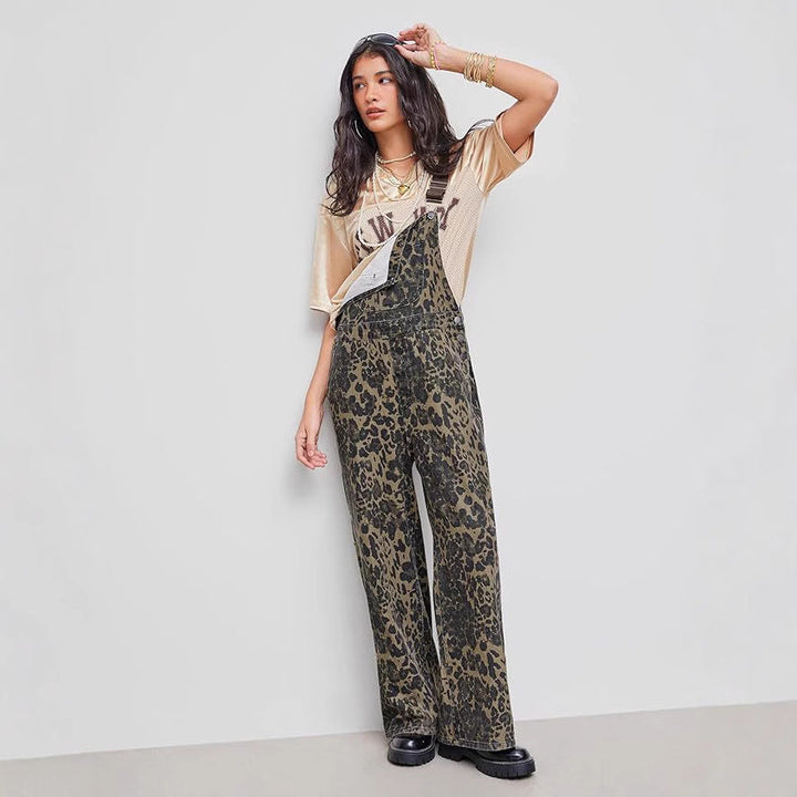NYELISSE – RETRO STATEMENT WIDE-LEG LEOPARD JUMPSUIT