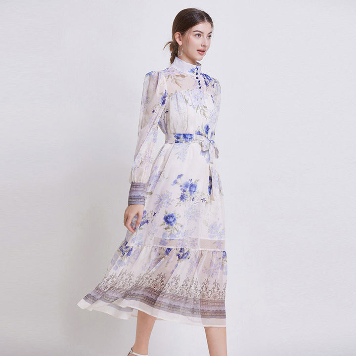 Sarah - Elegant Floral Chiffon Dress