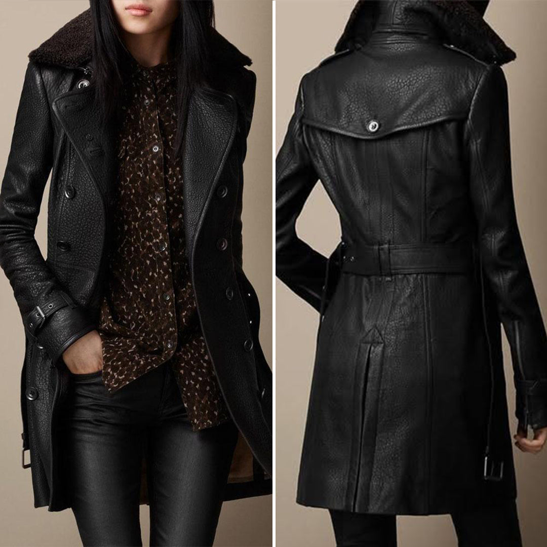 Pauline – Leather Trench Coat