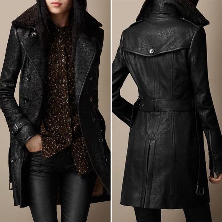Pauline – Leather Trench Coat