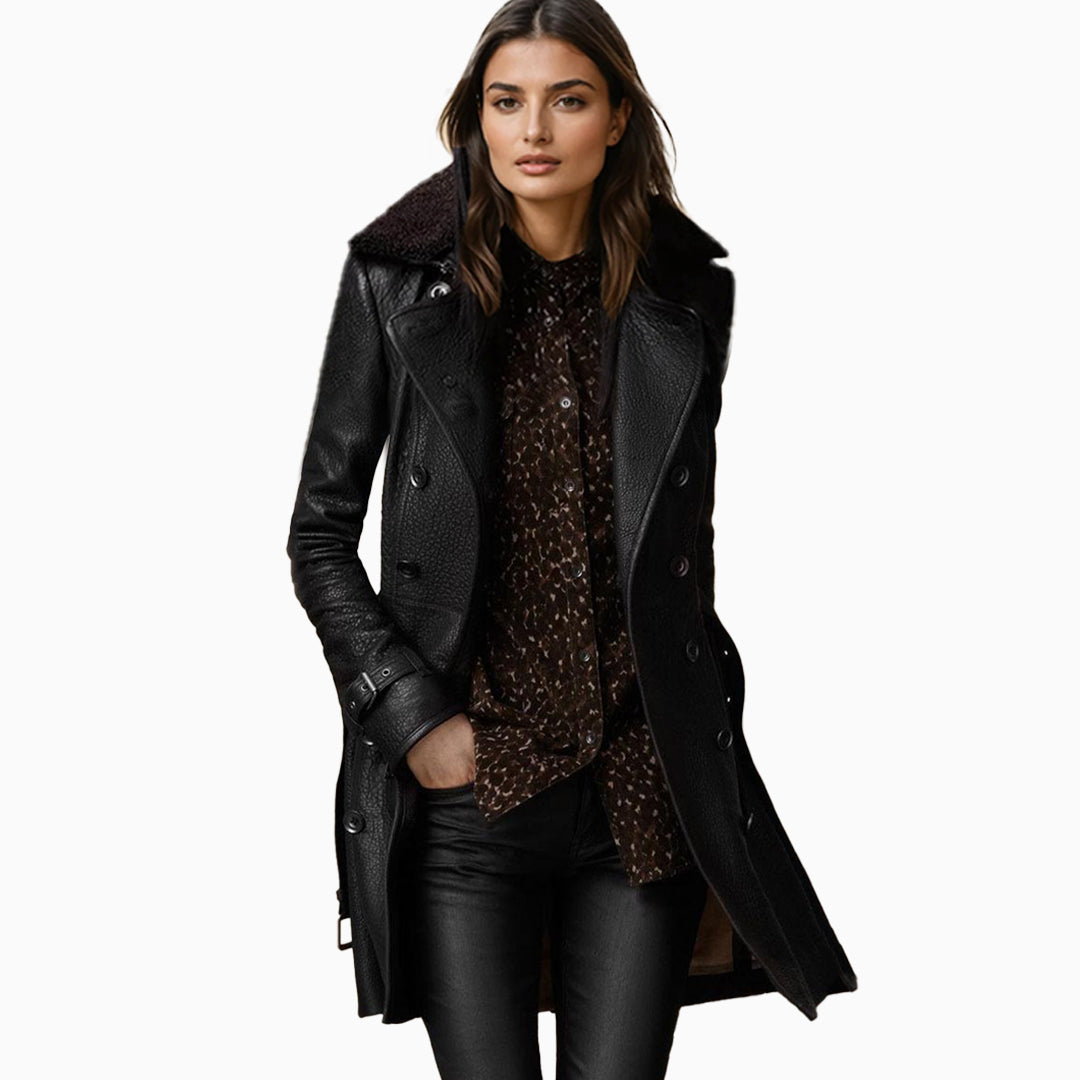 Pauline – Leather Trench Coat