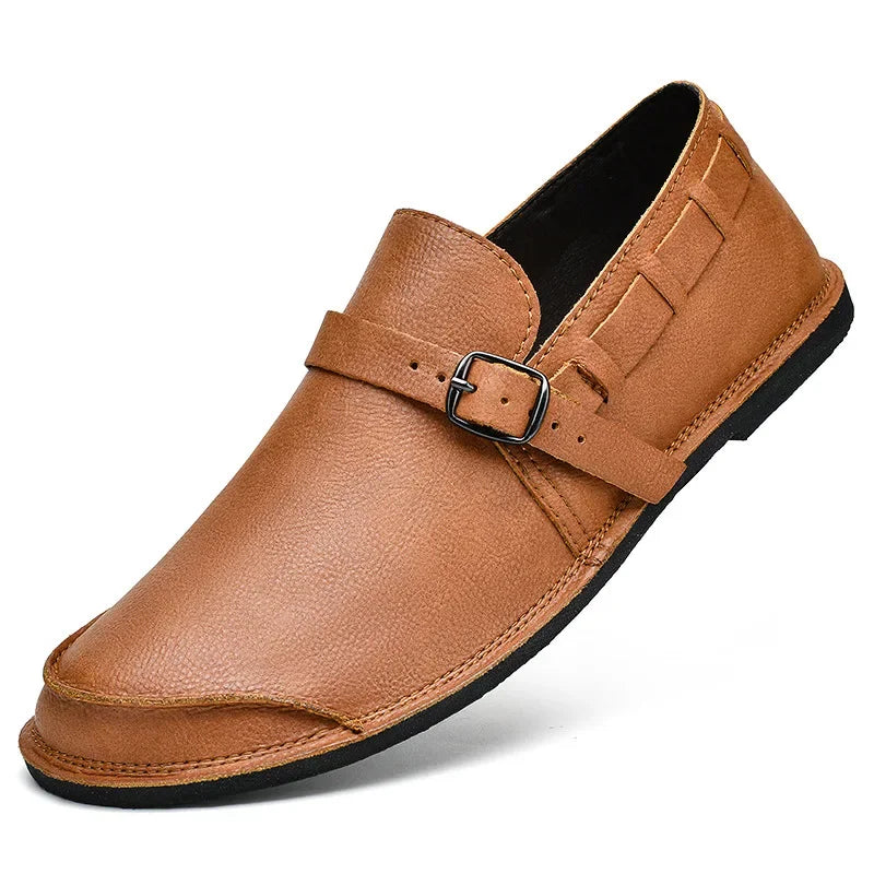 Giovanni Marconi Buckled Leather Loafers