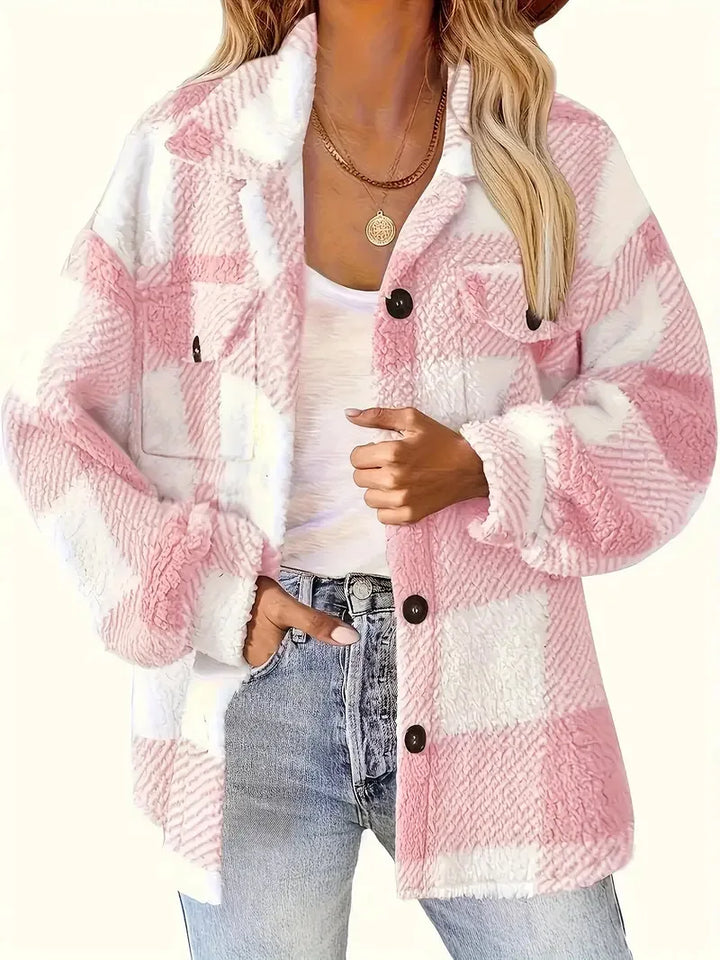 AURILENNE – STYLISH PLAID FLEECE JACKET