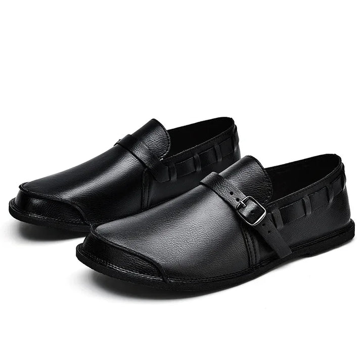 Giovanni Marconi Buckled Leather Loafers