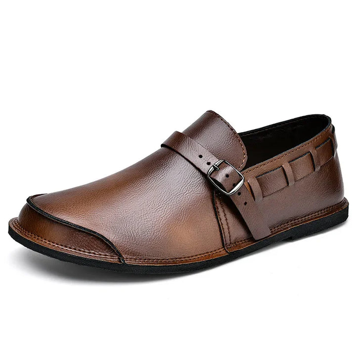 Giovanni Marconi Buckled Leather Loafers