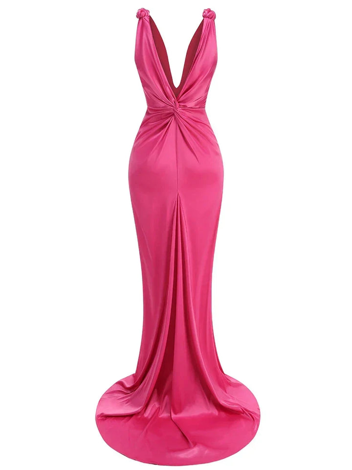 Zoey - Sleek Pleated Sleeveless Maxi Dress