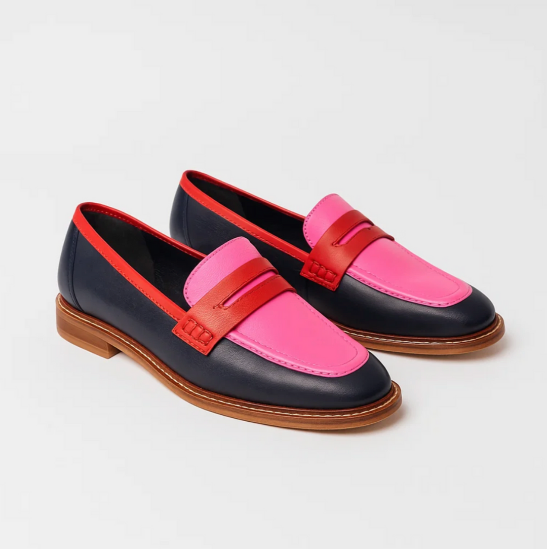 Faius - Black loafers with colourful details