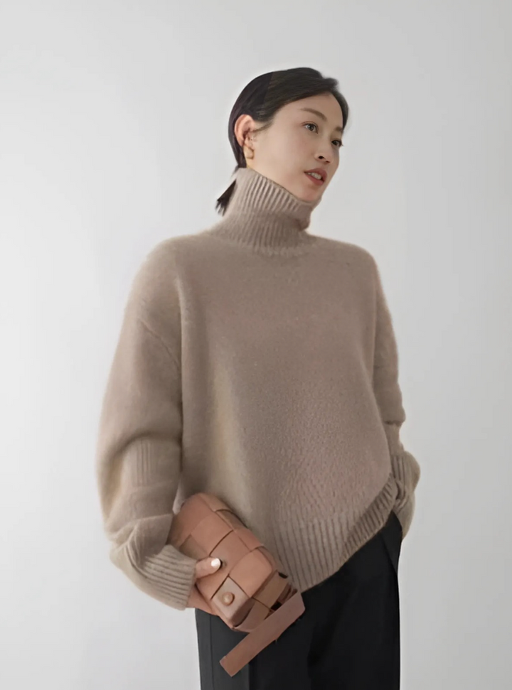 Kayla - High Collar Loose Knitted Sweater