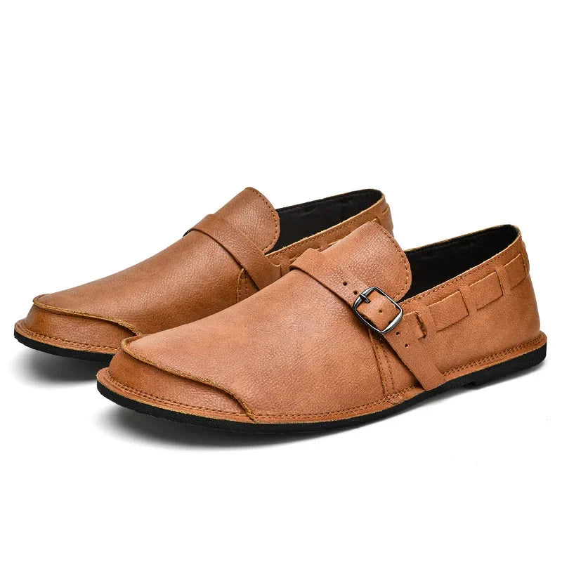 Giovanni Marconi Buckled Leather Loafers